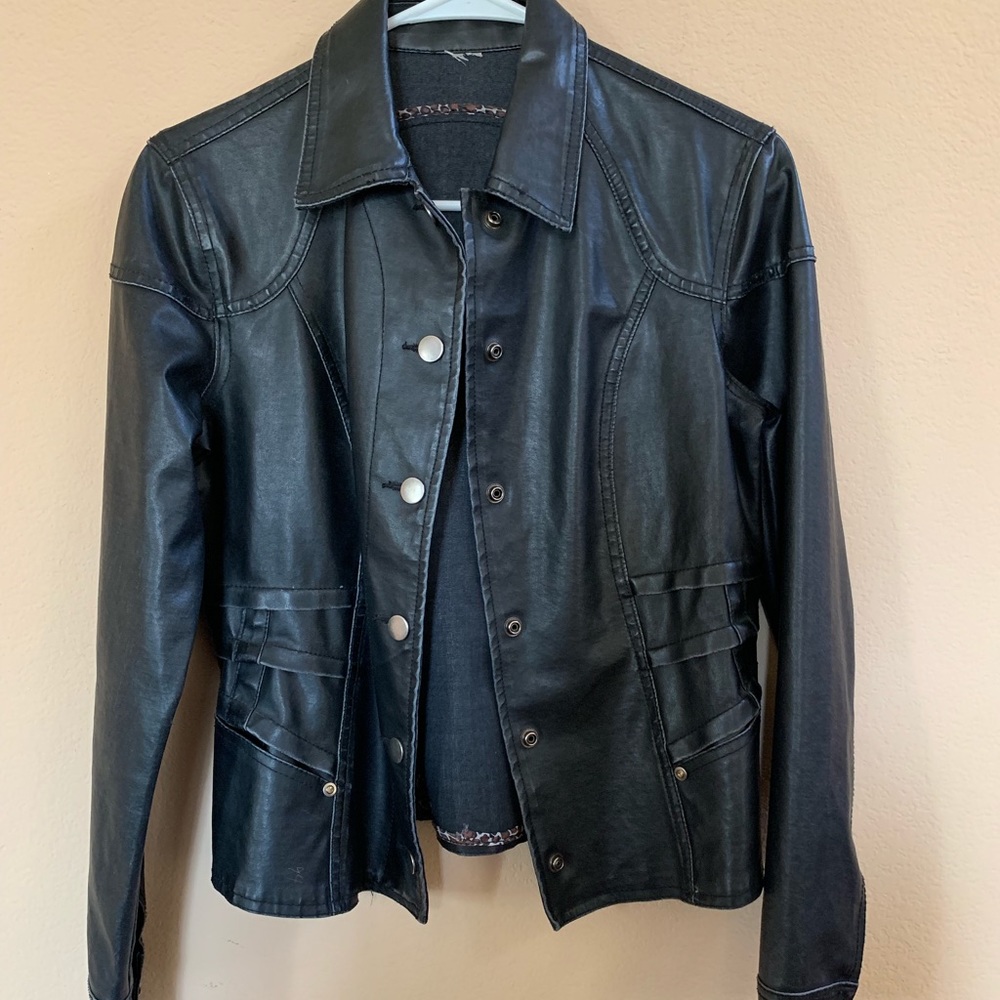 BIKER/RIDER JACKET leather (faux) Concert Medium
